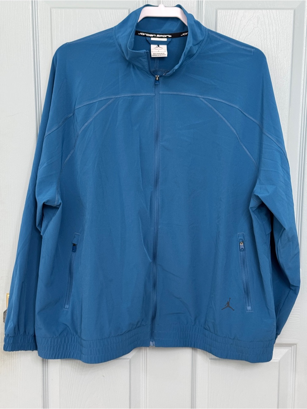 Jordan Sport Nike Dri Fit Blue Throwback Warm Up JAM Jacket Windbreaker‎ Large